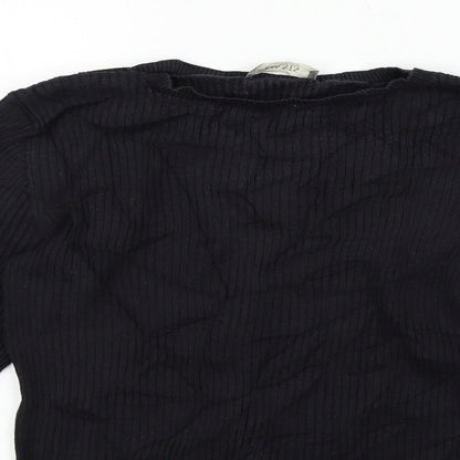 Womens UK Size L Oasis Black Basic T-Shirt