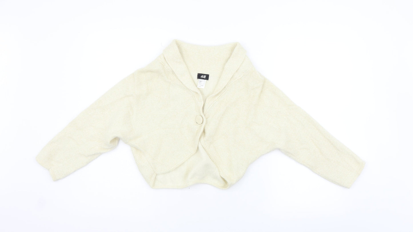 Womens UK Size M H&M Beige Cardigan Jumper