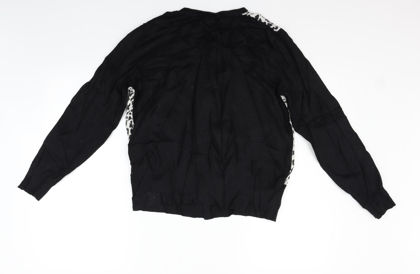 Papaya Womens Black Animal Print  Cardigan Jumper Size 10