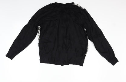 Papaya Womens Black Animal Print  Cardigan Jumper Size 10