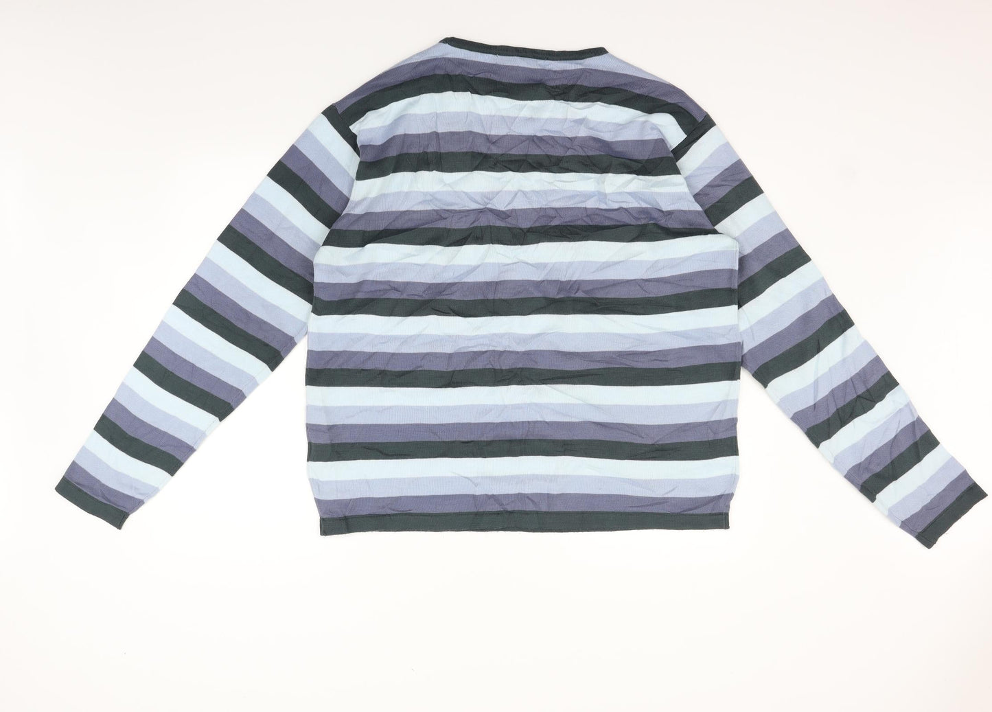 Defined Womens Blue Striped  Pullover Jumper Size L