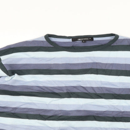 Defined Womens Blue Striped  Pullover Jumper Size L