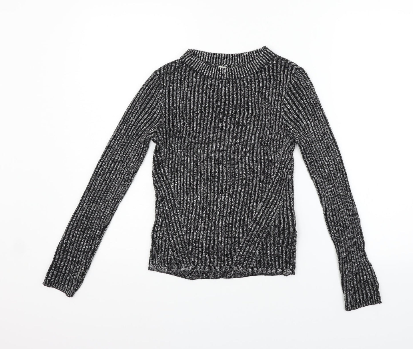 H&M Girls Black   Henley Jumper Size 11-12 Years