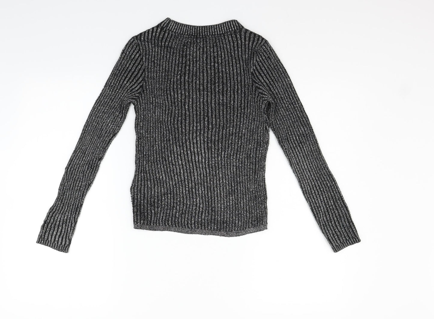 H&M Girls Black   Henley Jumper Size 11-12 Years