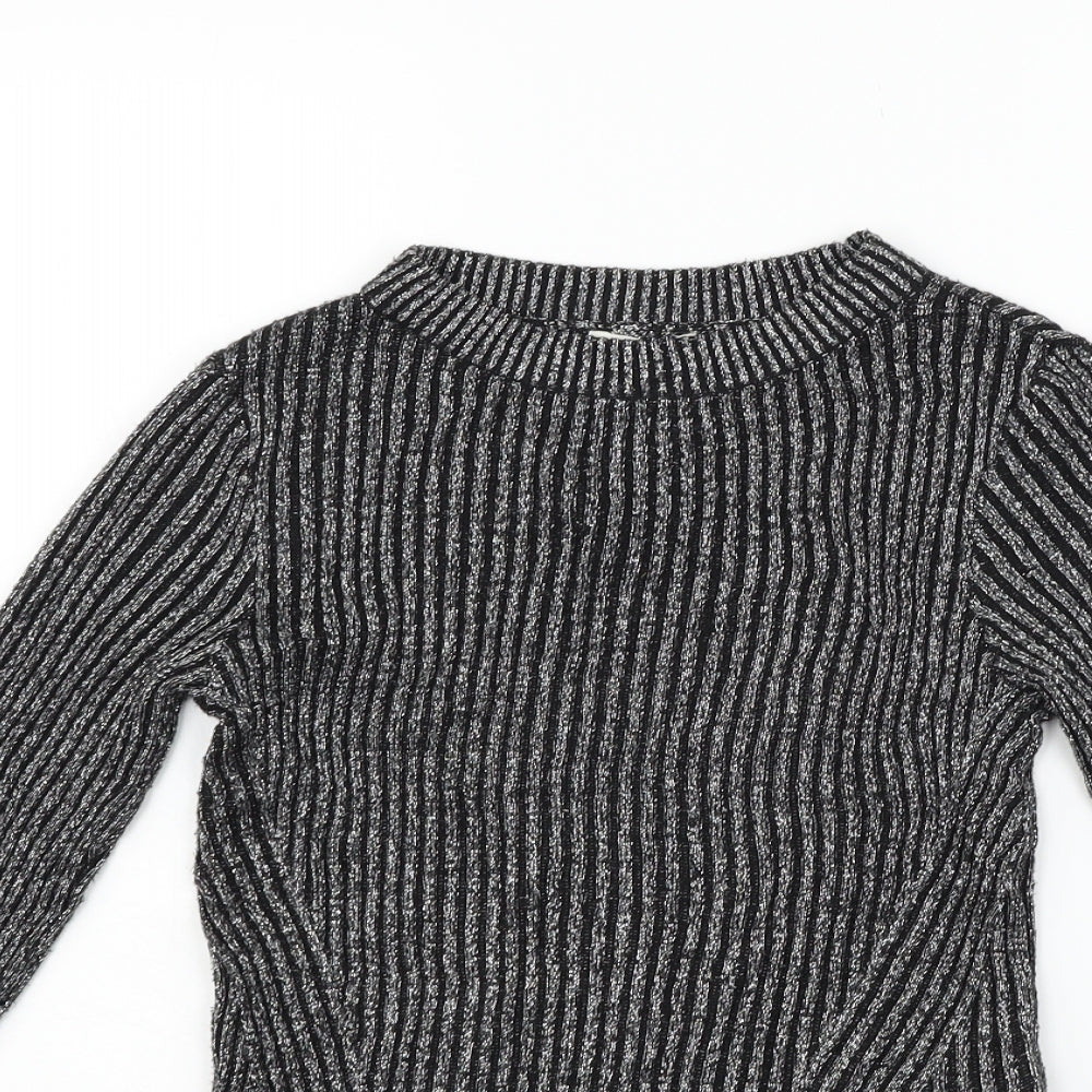 H&M Girls Black   Henley Jumper Size 11-12 Years