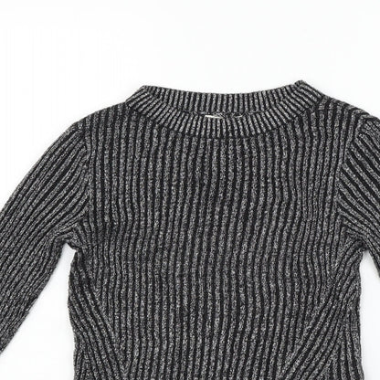 H&M Girls Black   Henley Jumper Size 11-12 Years