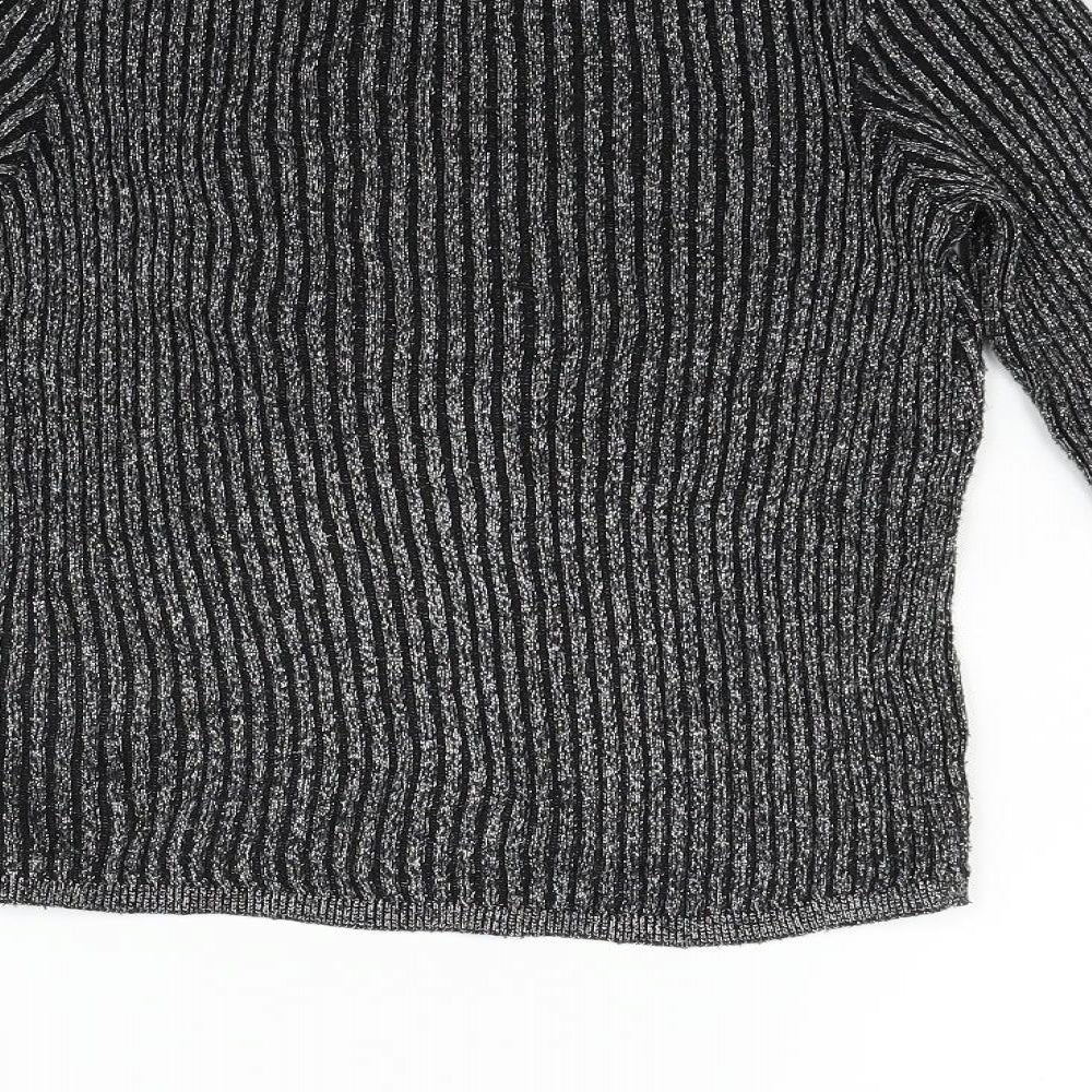 H&M Girls Black   Henley Jumper Size 11-12 Years