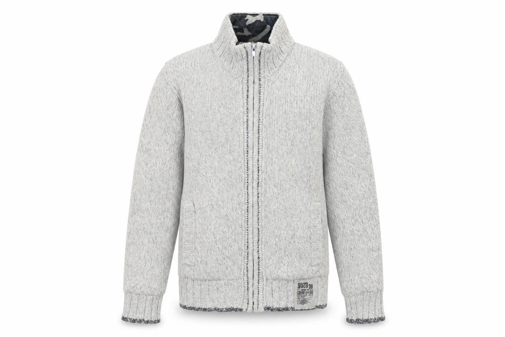 Front view of Next boys’ grey ikat jacket, size 11, years