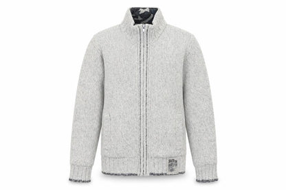 Front view of Next boys’ grey ikat jacket, size 11, years
