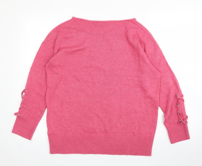 Womens UK Size 14 Love Knitwear Pink Pullover Jumper