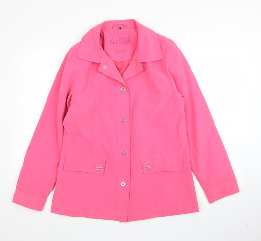 Womens UK Size 10 Klassik Pink Overcoat