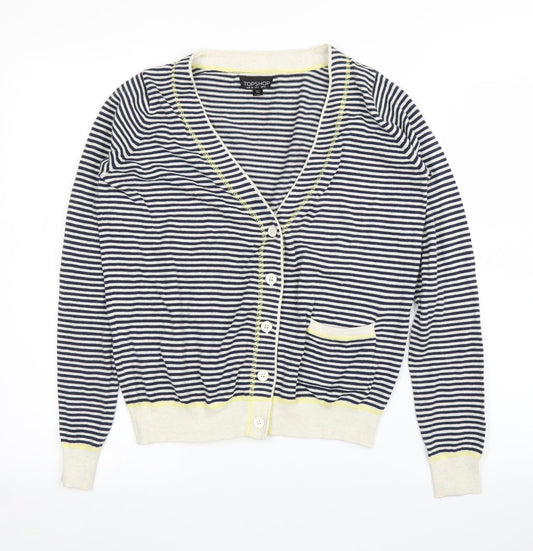 Womens UK Size 6 Topshop Blue Cardigan Jumper
