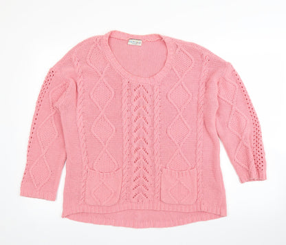 Womens UK Size 12 M&S Pink Pullover Jumper