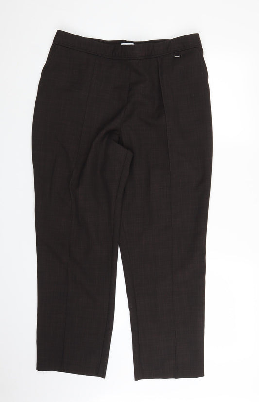 M&S Womens Brown   Pedal Pusher Trousers Size 16 L24 in