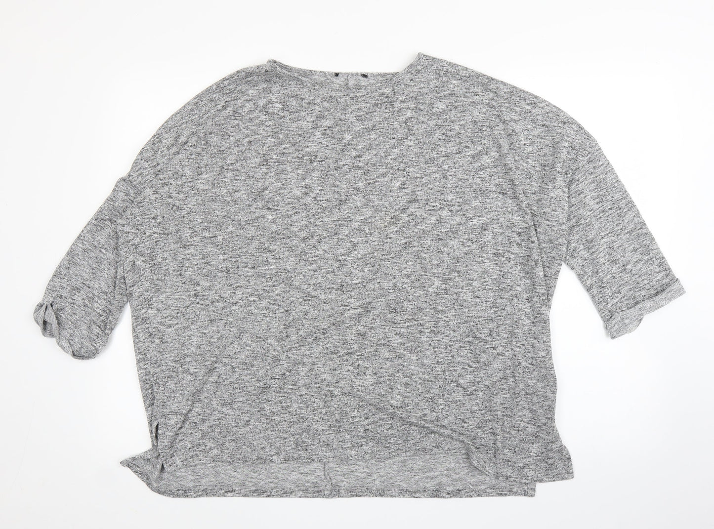 Womens UK Size L New Look Grey Basic Blouse