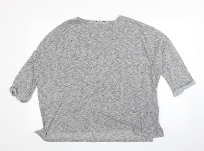 Womens UK Size L New Look Grey Basic Blouse