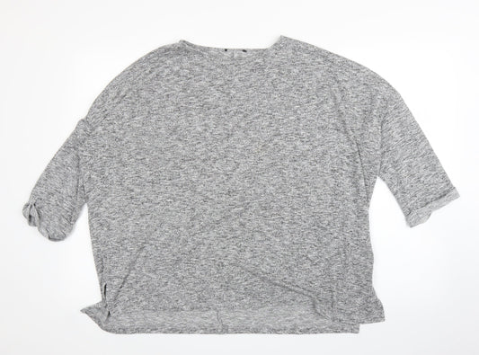 Womens UK Size L New Look Grey Basic Blouse