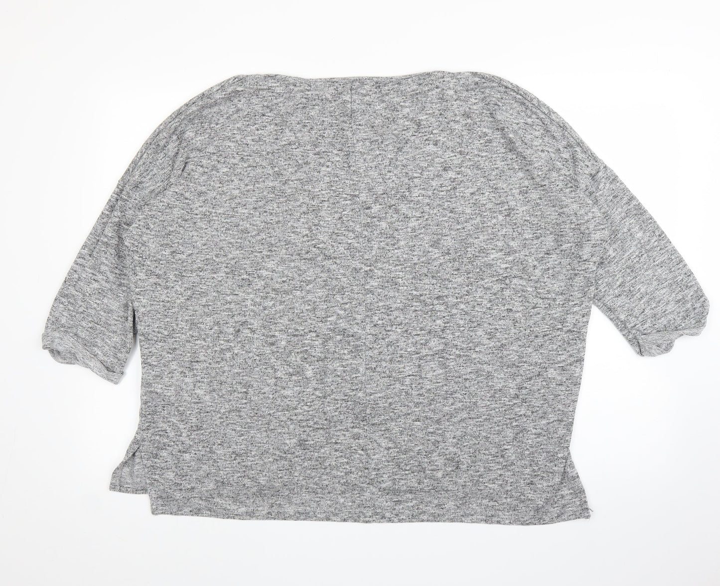 Womens UK Size L New Look Grey Basic Blouse