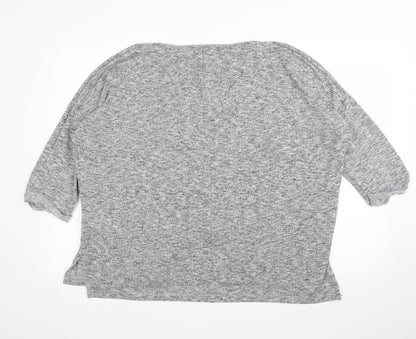 Womens UK Size L New Look Grey Basic Blouse