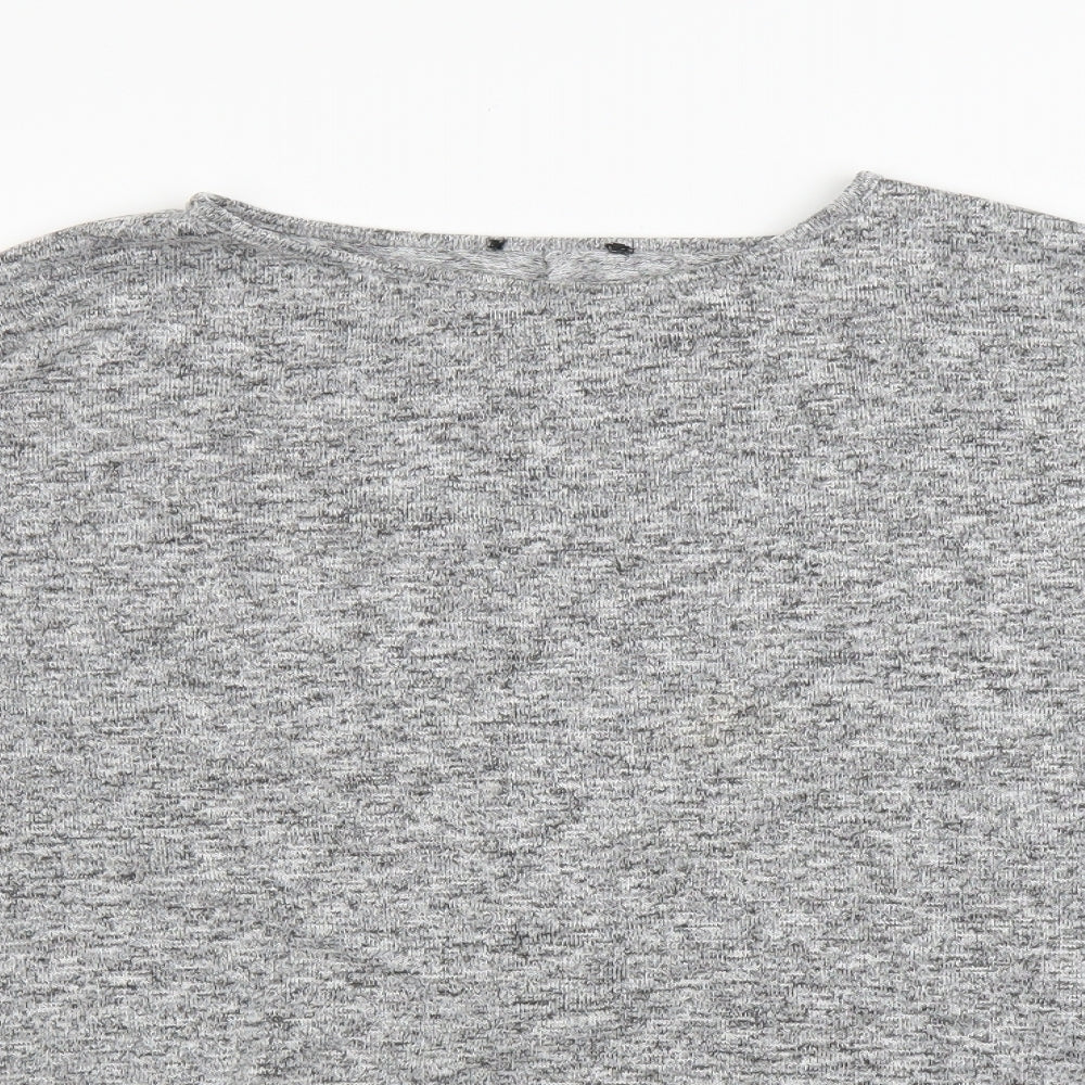 Womens UK Size L New Look Grey Basic Blouse