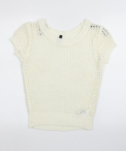 Womens UK Size 10 H&M Ivory Pullover Jumper