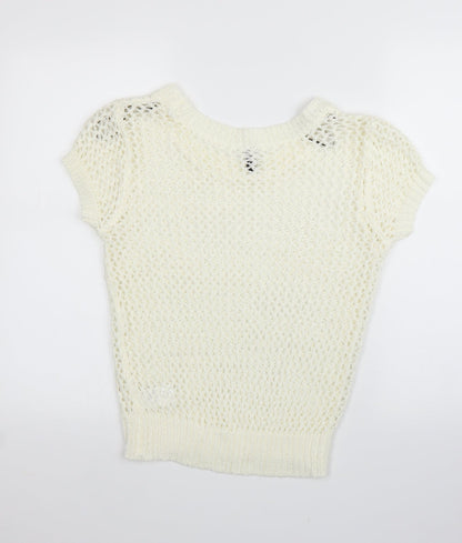 Womens UK Size 10 H&M Ivory Pullover Jumper