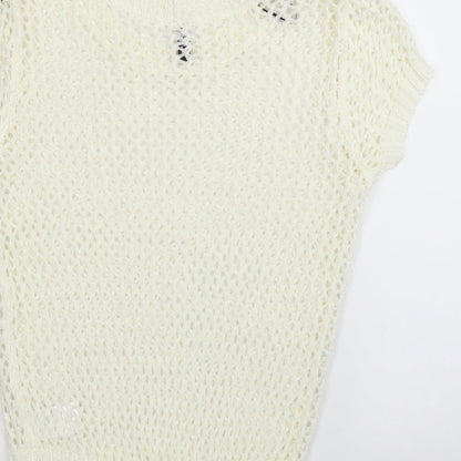 Womens UK Size 10 H&M Ivory Pullover Jumper