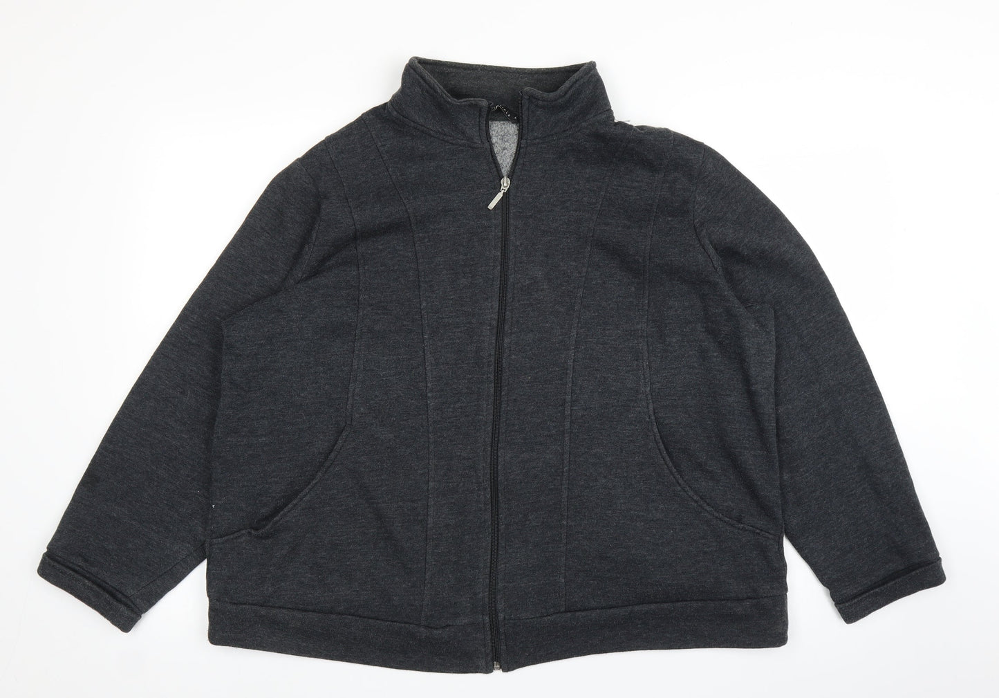 Womens UK Size L BM Grey Full Zip Jumper