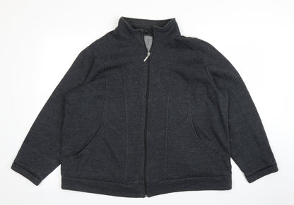 Womens UK Size L BM Grey Full Zip Jumper
