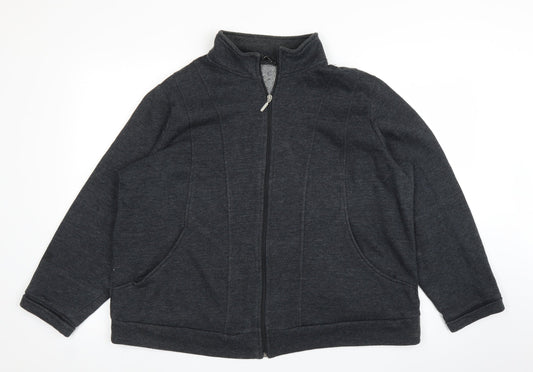Womens UK Size L BM Grey Full Zip Jumper