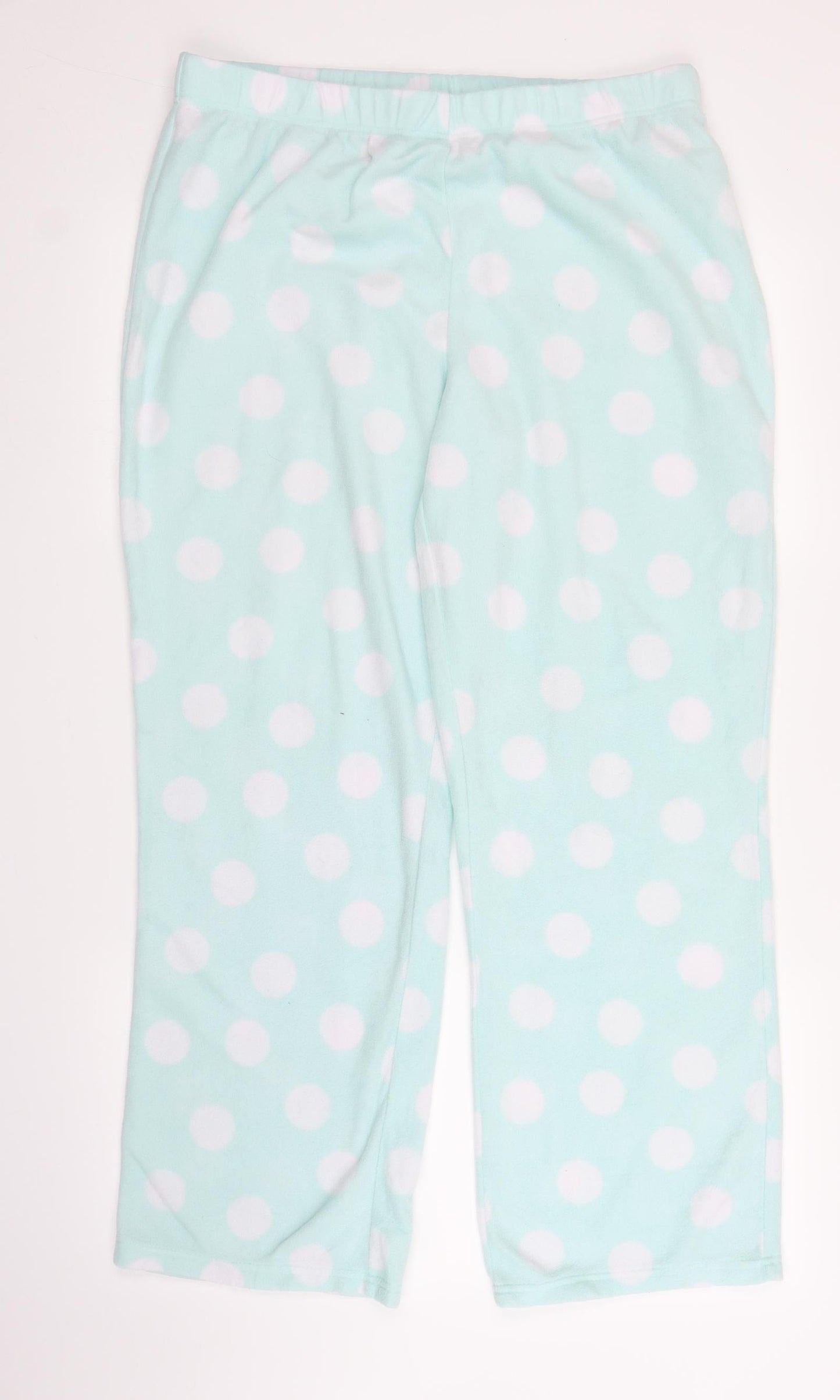 Preworn Womens Green Polka Dot Fleece Chemise Pyjama Set Size M