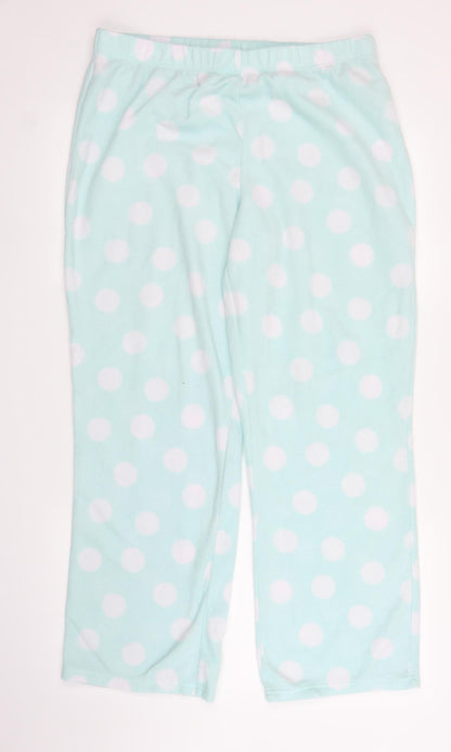 Preworn Womens Green Polka Dot Fleece Chemise Pyjama Set Size M