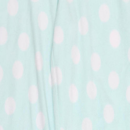 Preworn Womens Green Polka Dot Fleece Chemise Pyjama Set Size M