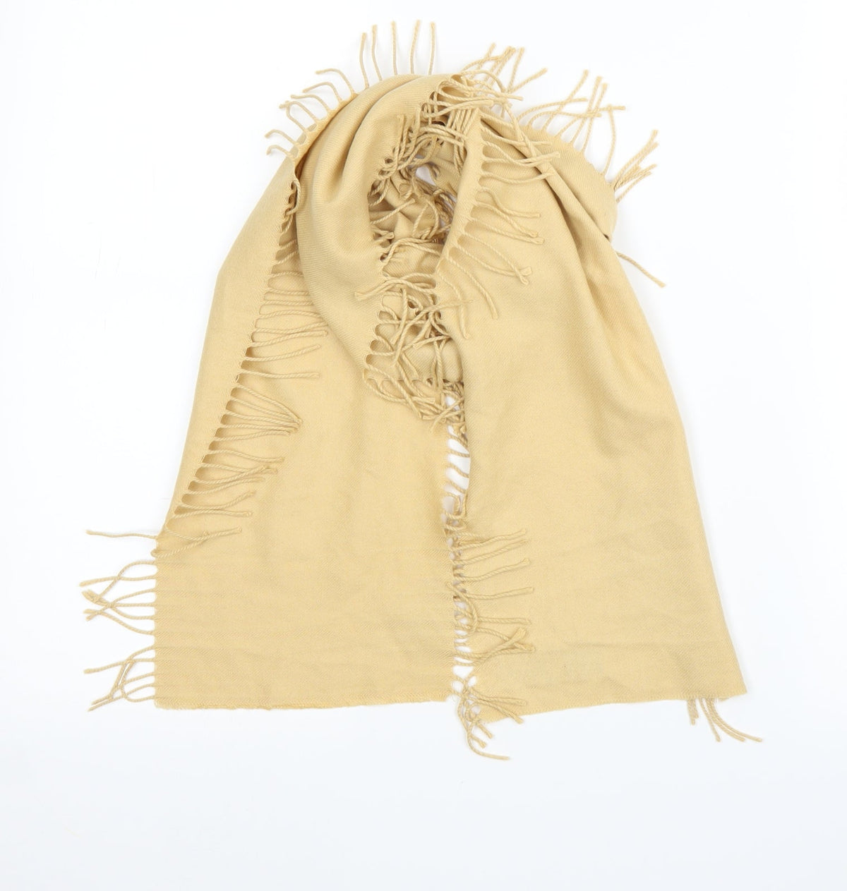 Front view of Cashmink unisex beige scarf