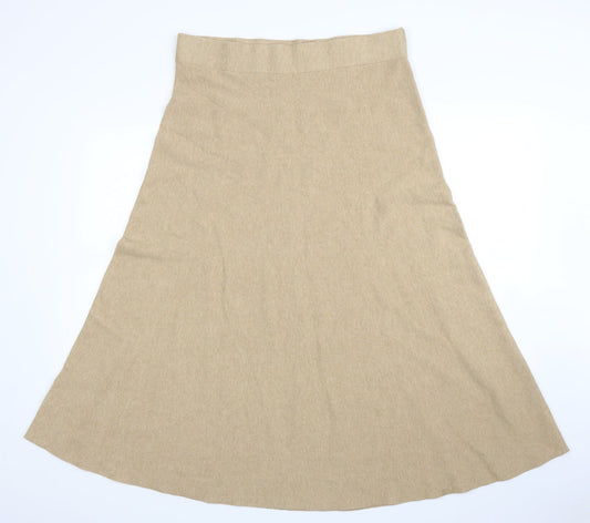 M&S Womens Beige   A-Line Skirt Size 16