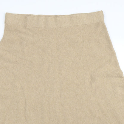M&S Womens Beige   A-Line Skirt Size 16