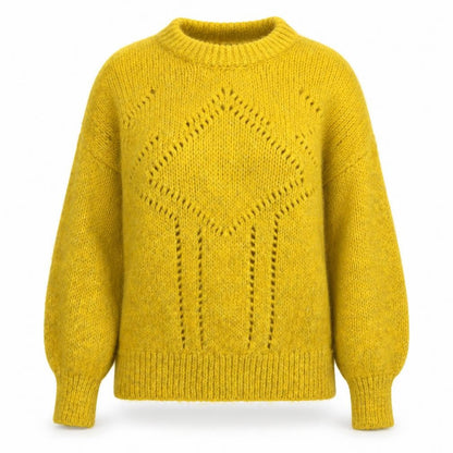 Womens UK Size 8 F&F Yellow Pullover Jumper