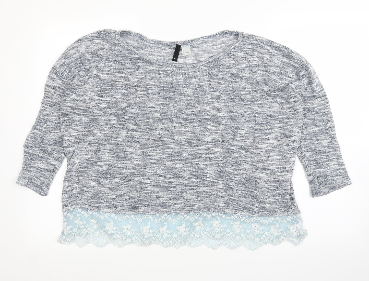 Womens UK Size L H&M Grey Basic Blouse