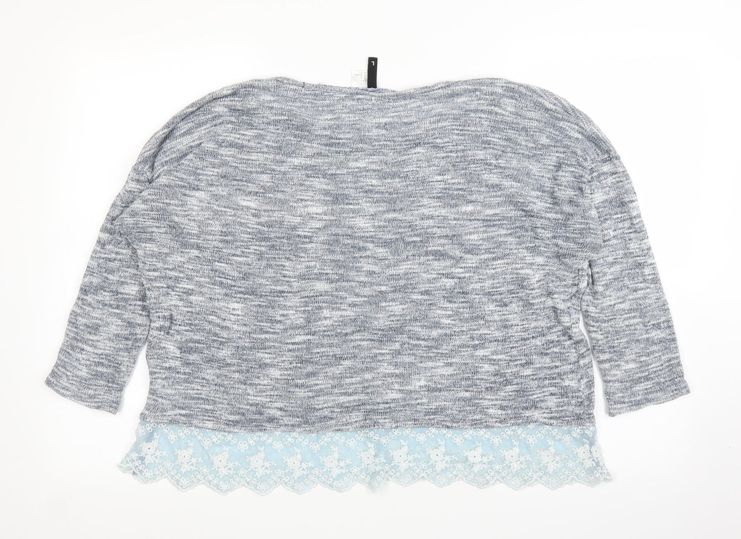Womens UK Size L H&M Grey Basic Blouse