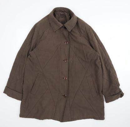Womens UK Size M Bonmarché Brown Quilted Coat