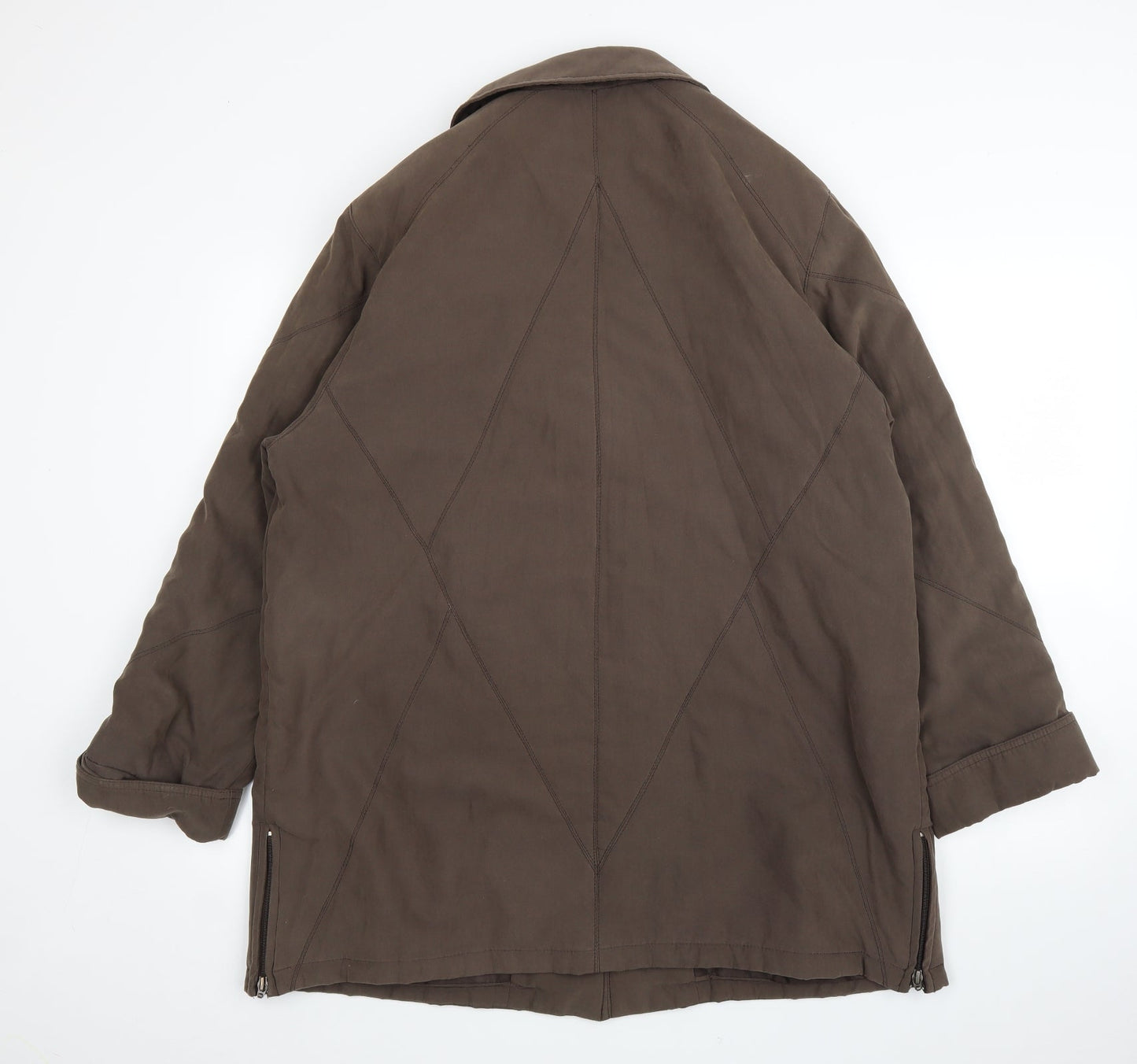 Womens UK Size M Bonmarché Brown Quilted Coat