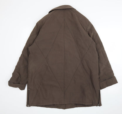 Womens UK Size M Bonmarché Brown Quilted Coat
