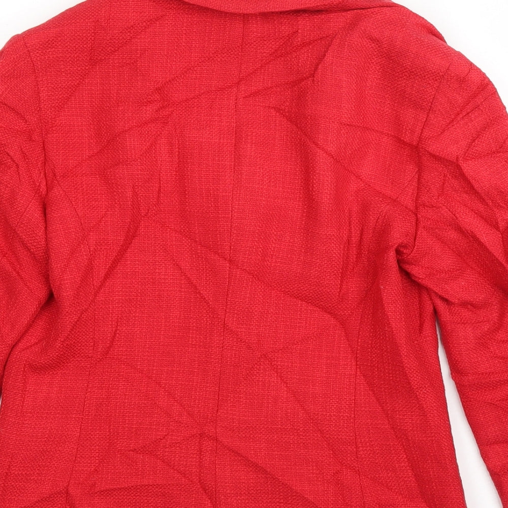 Womens UK Size 8 Precis Red Cardigan Jumper