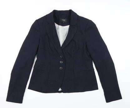 NEXT Womens Blue Houndstooth  Jacket Suit Jacket Size 14