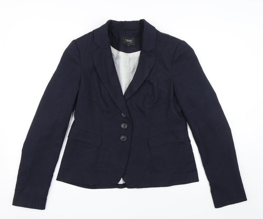NEXT Womens Blue Houndstooth  Jacket Suit Jacket Size 14