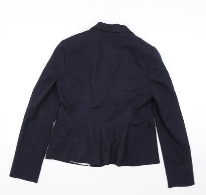 NEXT Womens Blue Houndstooth  Jacket Suit Jacket Size 14