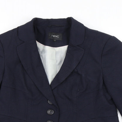 NEXT Womens Blue Houndstooth  Jacket Suit Jacket Size 14