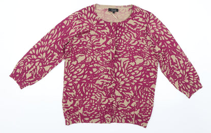 Womens UK Size L elite Pink Basic Button-Up