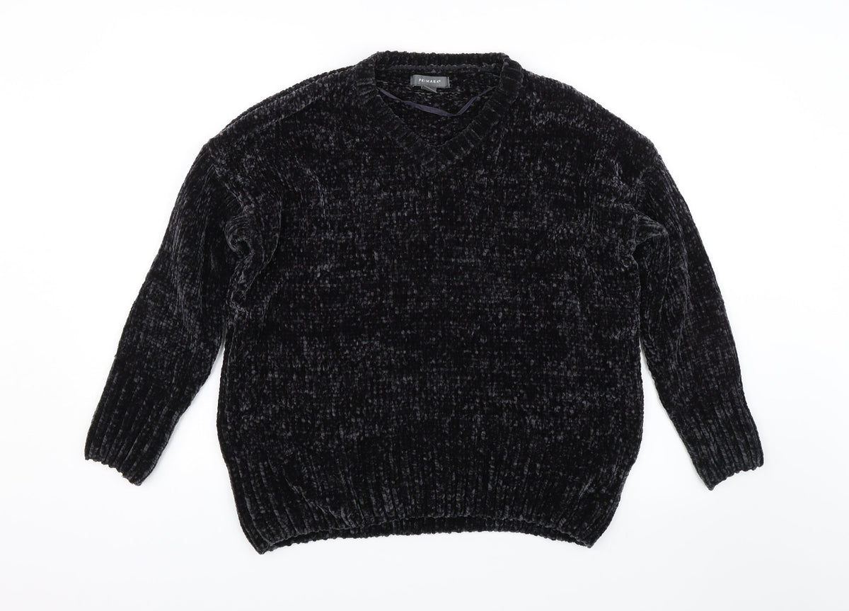 Primark Womens Black  Knit Pullover Sweatshirt Size S  - Soft