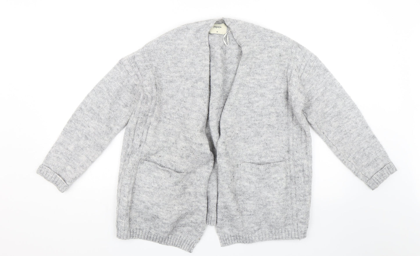 Womens UK Size M Papaya Grey Cardigan Jumper
